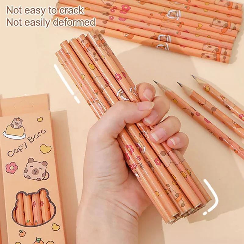 12Pcs Funny Cute Capybara Writing Pencil Cartoon HB Drawing Pencil Student Stationery Sketch Items Creative Fashion Pencil