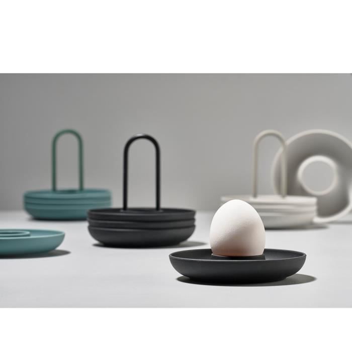 Coquetier silicone SINGLES - Zone Denmark - Noir - Base incurvée - Pour bruncher avec classe