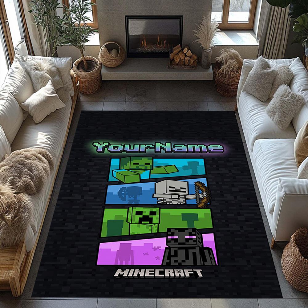 Minecraft 43 Personalized Name Carpet Perfect for Study room Balcony Game Room Living Rooms Antislip Carpet Anime Office Decor