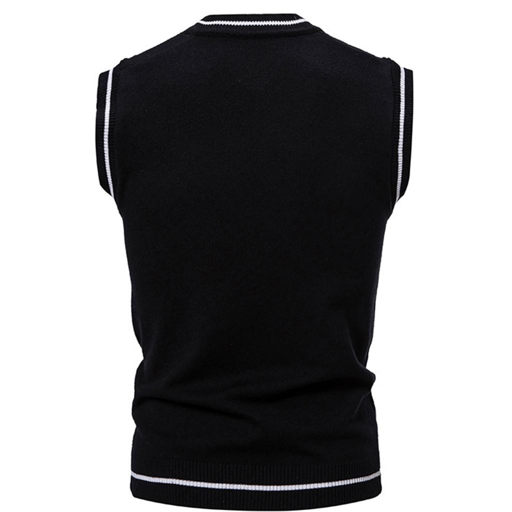 Men's V-neck Vest Knitted Vest Bottoming Shirt Men And Women Fashionable Couple Outer Wear Peach Heart Collar Vest