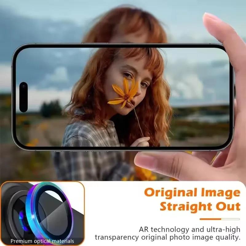 1-3Pcs Metal Camera Protector For 17 Pro Max 17 Air 14 15 16 Pro Max Plus Alloy Ring With Tempered Glass Back Lens Cover Cap 4