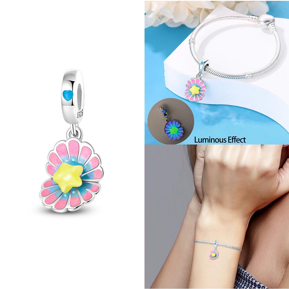 Authentic Murano Blue Turtle Pink Glass Bead Charms Compatible With Bracelets Charm Bead Charms Copper Jewellery Making Diy Anniversary Gift