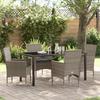 5-Piece Garden Dining Set with Gray Poly Rattan Cushions 3379789