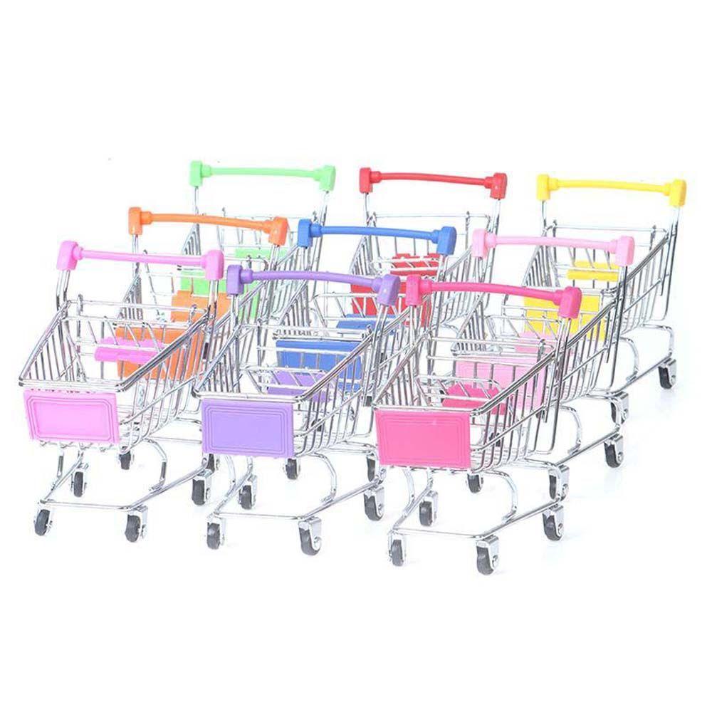 Supermarket Handcart Trolley Dollhouse Furniture Supermarket Shopping Basket Dollhouse Accessories
