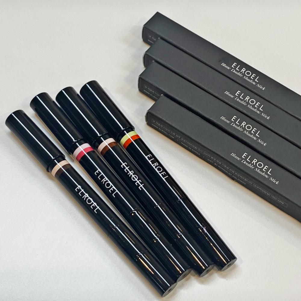 Elroel Blanc Double Shadow Stick Elroel Shadow Eyeshadow Two-Tone Elroel Dual Shadow Stick, 01 Gold-Espresso, 1 Pcs