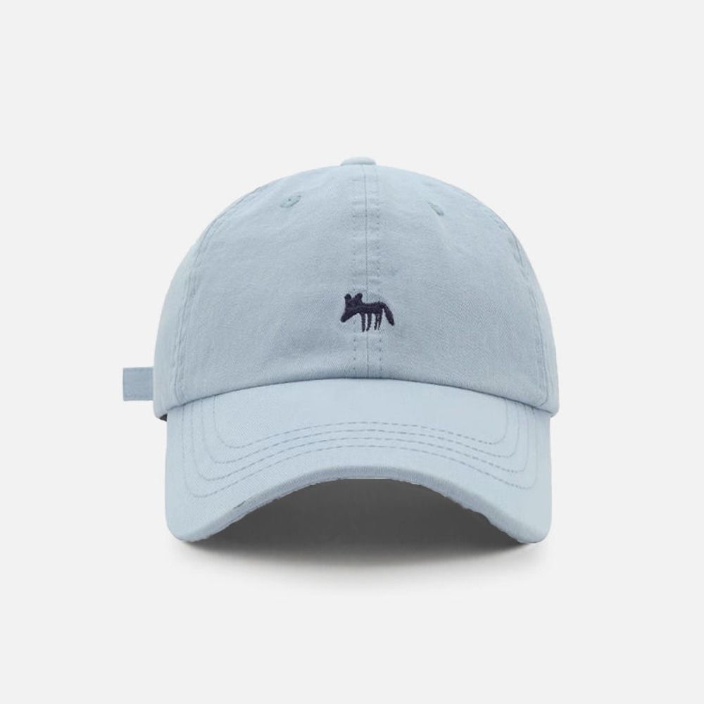 Embroidered Canvas Baseball Hat Animals Sun Hat Versatile Embroidery Baseball Cap  Girl