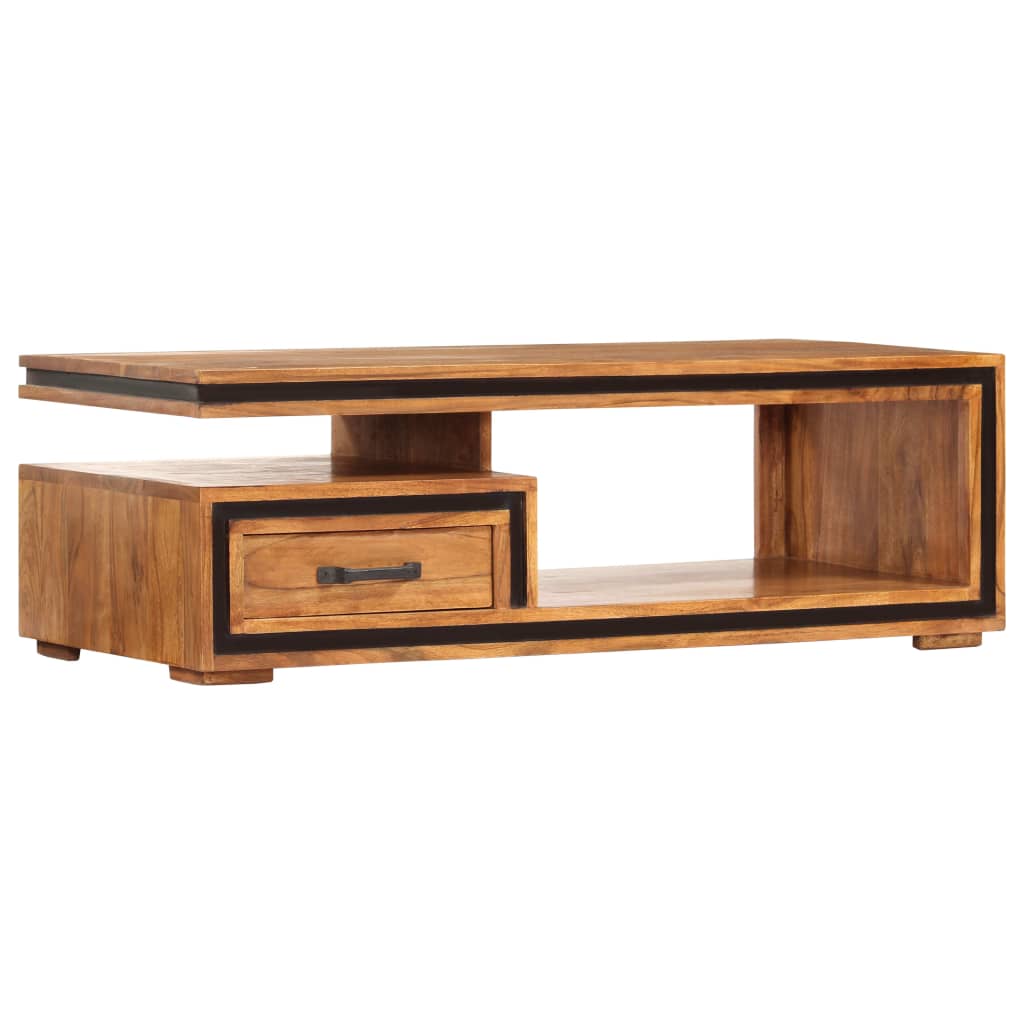 Solid Acacia Wood Coffee Table 100 X 45 X 33 Cm