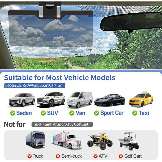 Sun Visor Extender For Car, 2025 New Adjustable Car Visor Extender Sun Blocker, Anti-Glare, Protect UV Ray, Easy To Tall, Safe Driving Accessories