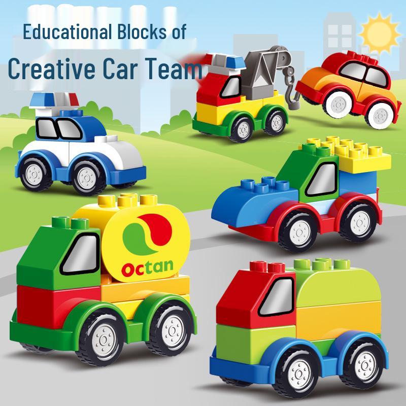 Versatile Engineering Car Toy: Suitable with LEGO Large Bricks, Encourages Creativity and Learning In Children, Ideal for Small Gifts.