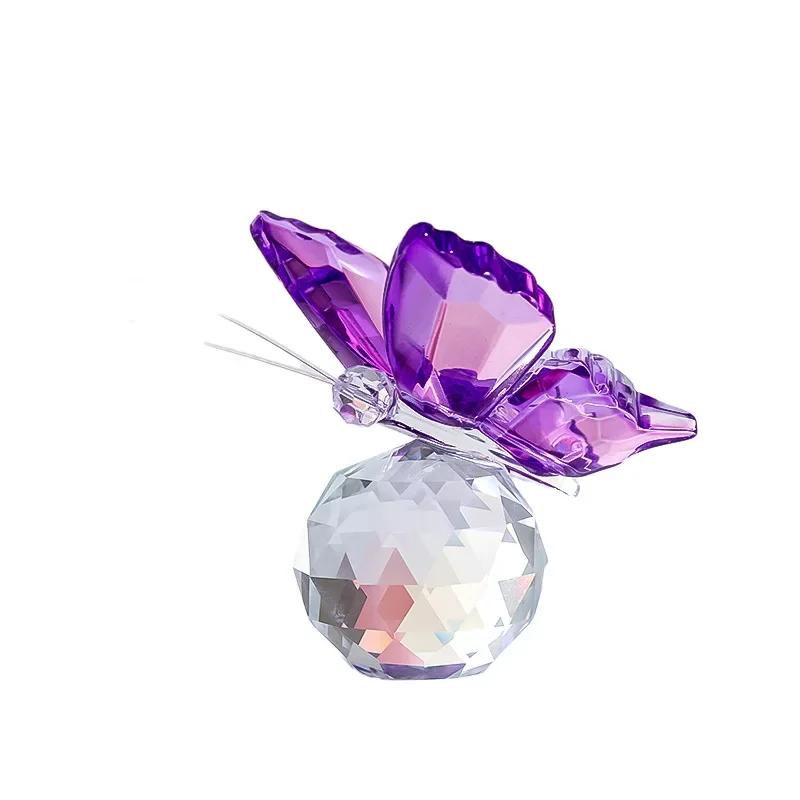 Figurina Farfalla di Cristallo Ornamenti Animali Artigianato Pesa carte in Vetro Decorazione Casa Matrimonio Souvenir in Miniatura Regali
