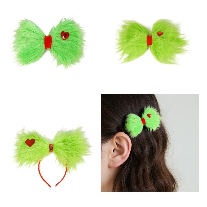 Festive Plush Hair Accessory For Christmas Costume Parties Lightweight Comfort Wear Hair Clip/Headband Accessories