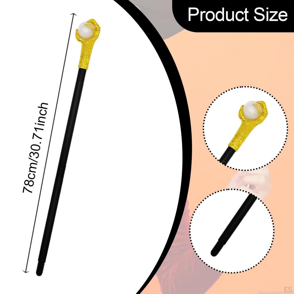 Halloween Costume Walking Cane for Festivals Stage Performance Show Birthday Red Color Ball