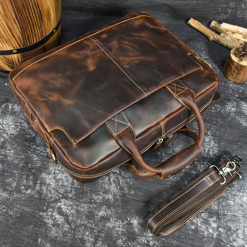 15.6“ Men Briefcase Bag Men's Bag Genuine Leather Briefcases Man Business Laptop Computer Handbags For Men Working Tote Bag