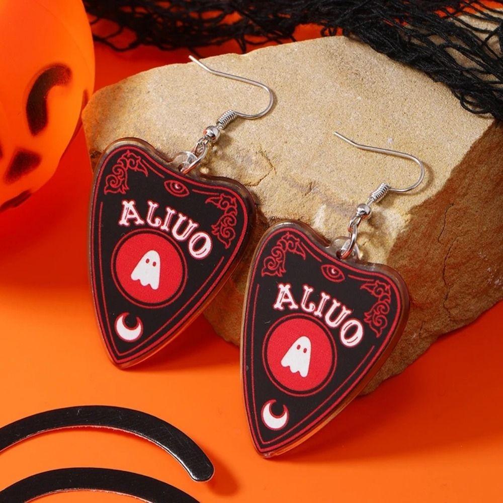 Ghost Funny Dangle Earrings Drop-shaped Dark Skull Earrings Halloween Acrylic Earrings  Girls