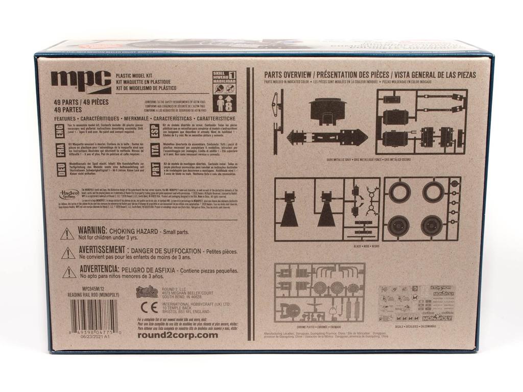 MPC Leading Rail Rod Custom Locomotive Monopoly Plastic Model MPC945 Molding Color 1/25
