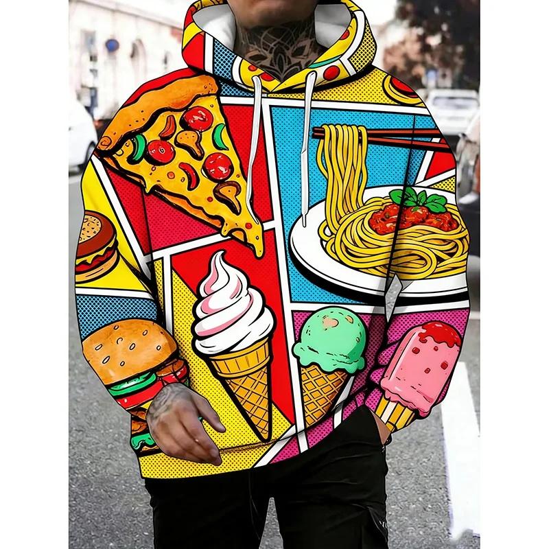 Fashion Versatile Men's Food Printed Hoodie Casual Comfort Hoodies Sweatshirts Men’s