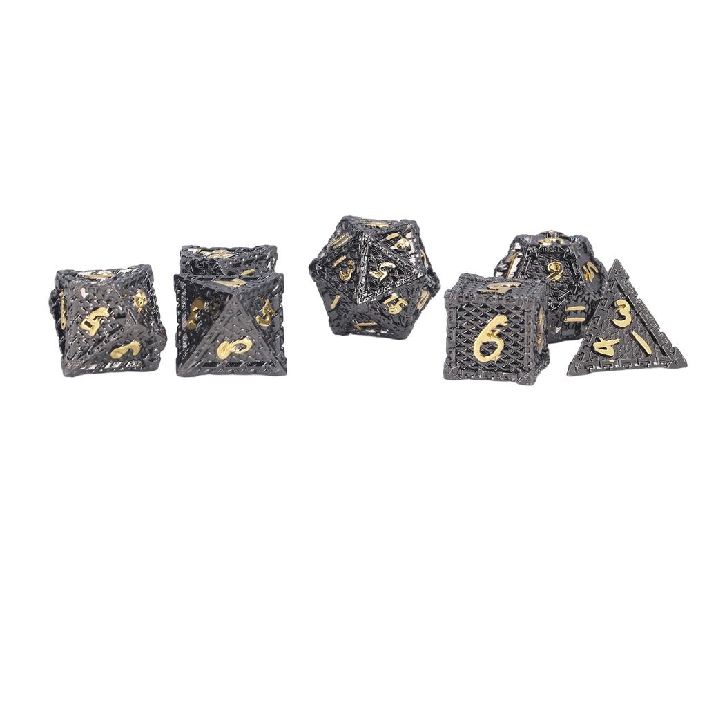 7Pcs Polyhedral Metal Dice Set RPG Dice with Storage Box Role Playing Games Great Gift for Teens Adults Family Friends