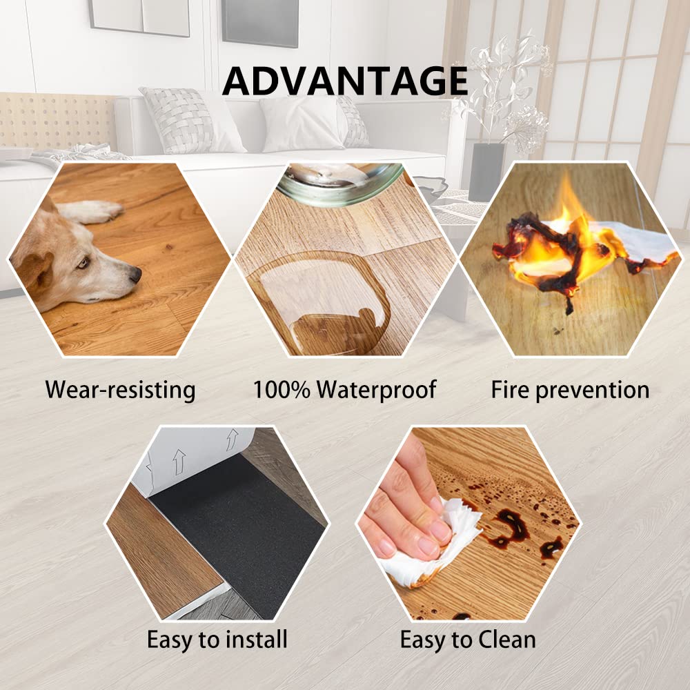10/20pcs 40x15cm Self-adhesive Floor Sticker DIY Wood Grain Wall Sticker Waterproof Heat Resistant Imitation Wall Tiles