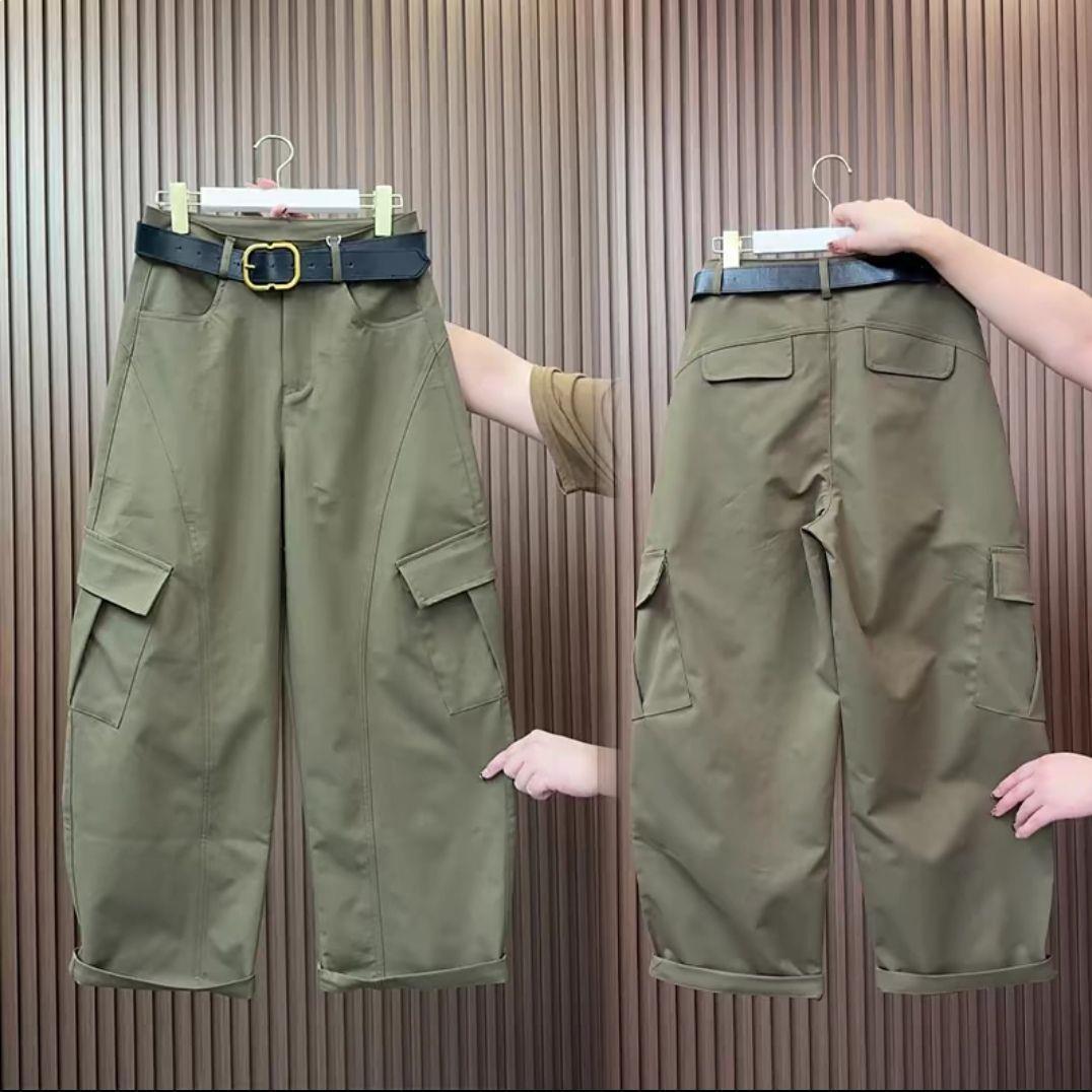 

European-Style Women s Curved Knife Harem Pants - New Season Casual Wide-Leg Wool Cargo: Loose, Slimming, Fashionable, and Versatile. XL (58-63kg)