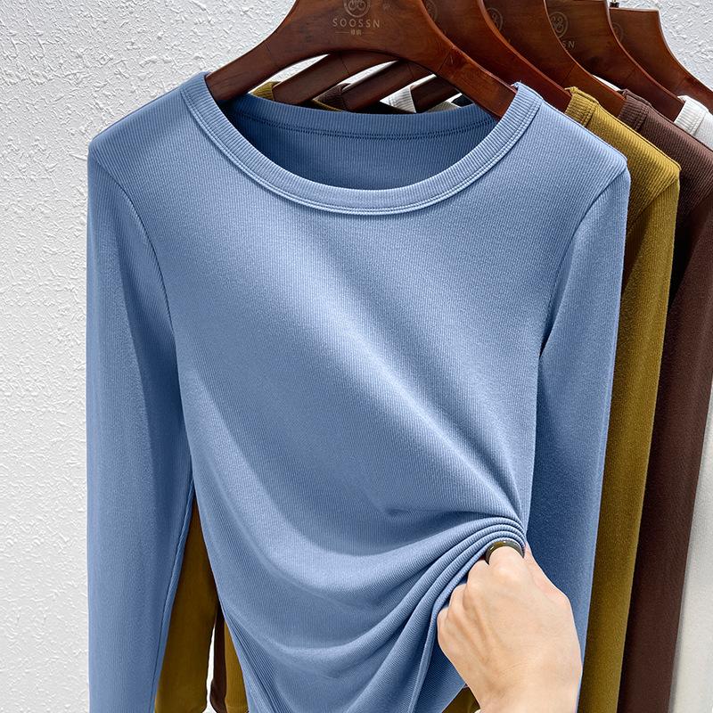 Modal Long-sleeved Women's Summer New Slim-fitting Round Neck Inner Bottoming Shirt Versatile Top