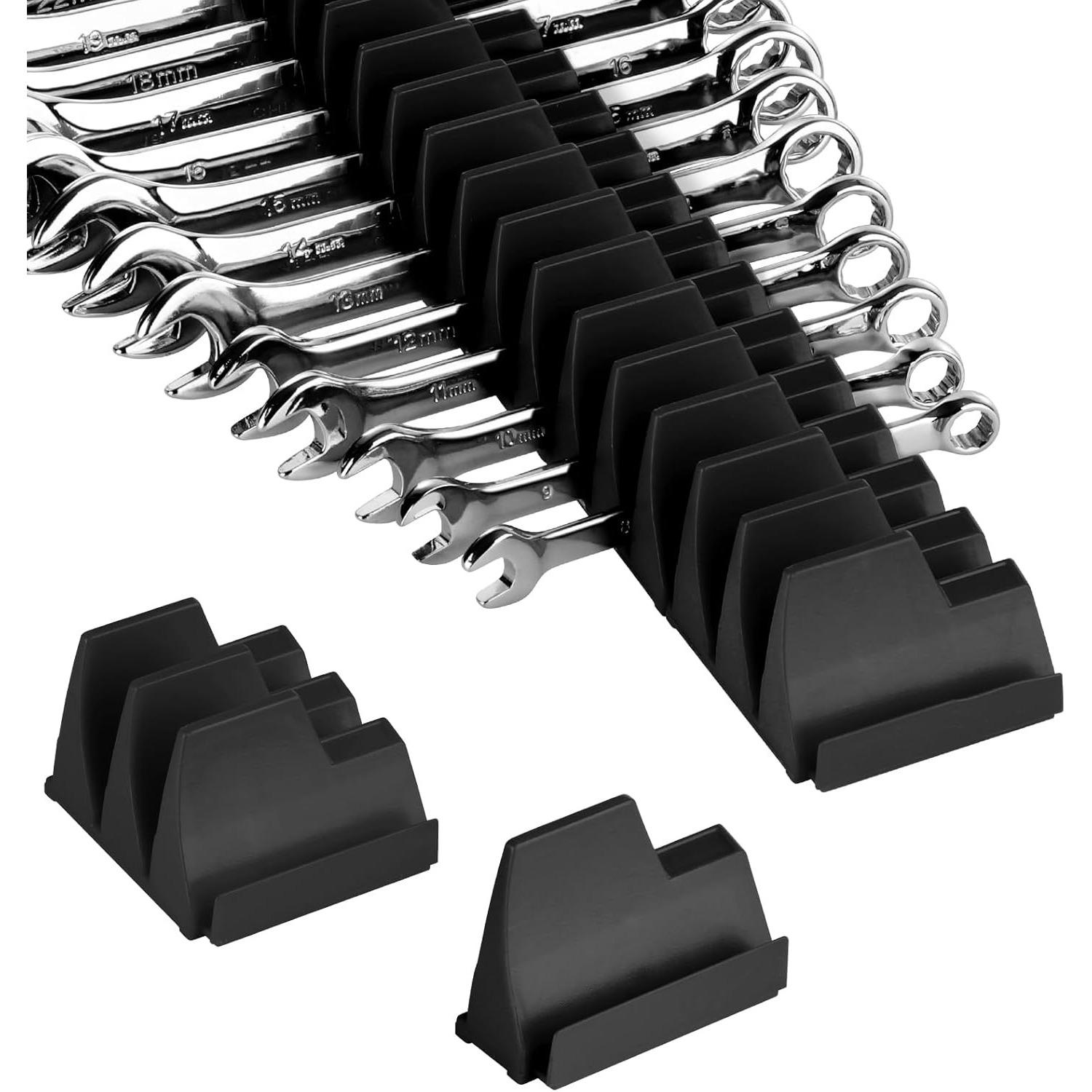 

20pcs Wrench Pro Upright Storage Organizer Wrenches Magnetic Hexagonal Head Style - Modular Toolbox Holder Made Durable Plastic