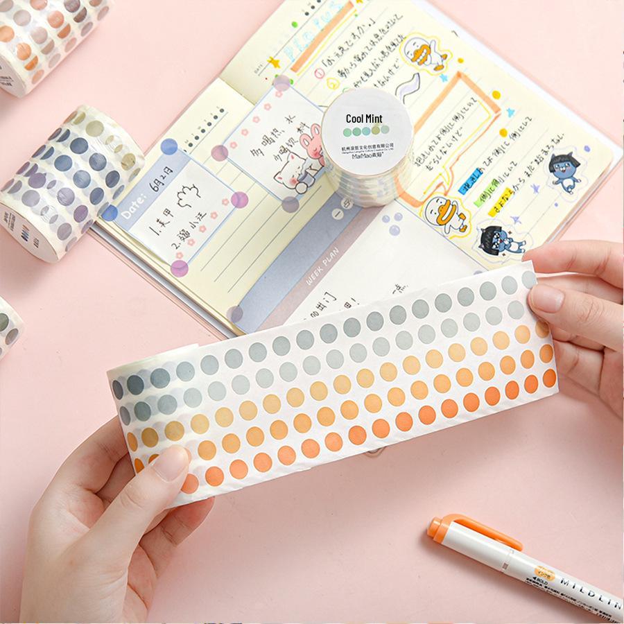 Morandi Polka Dot Washi Tape Stickers for Journals – Salt Style Pre-Cut Background Material