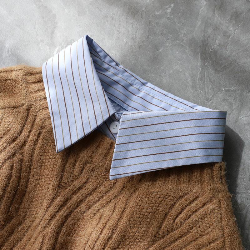 Mens Striped Formal Suit Fake Collar for Women Lapel Shirt Detachable Collar Sweater Suits Removable False Collar Neck Ties