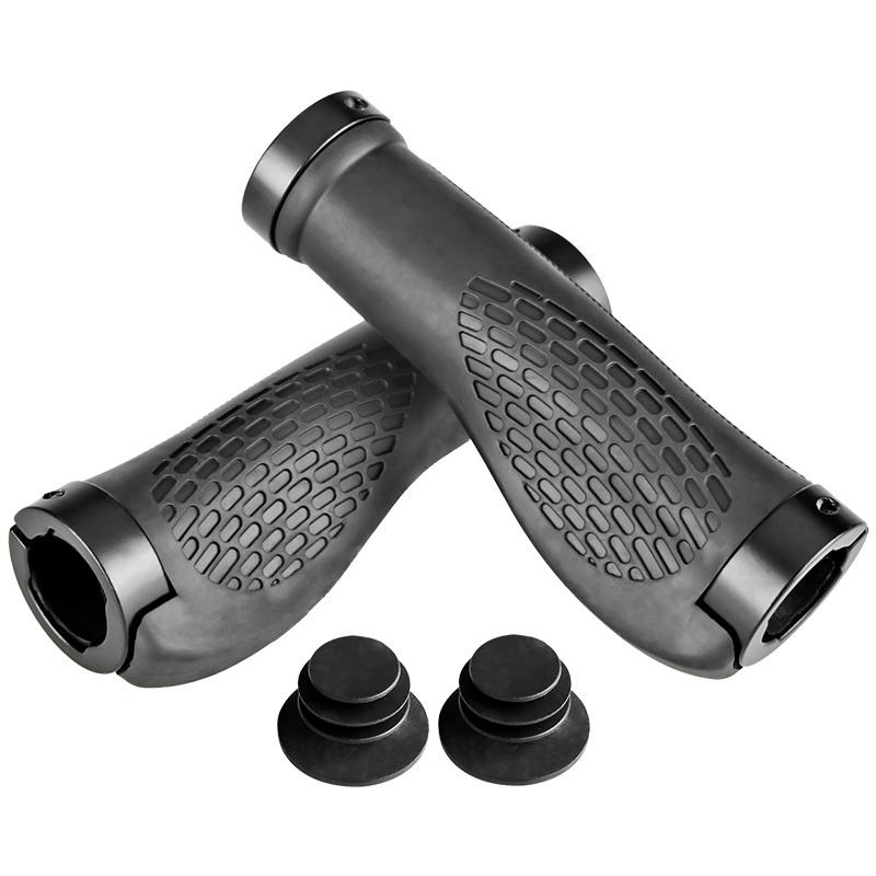 Manopole Manubrio Mountain Bike In Gomma Con Doppio Bloccaggio, Design Ergonomico, 130mm X 22,2mm