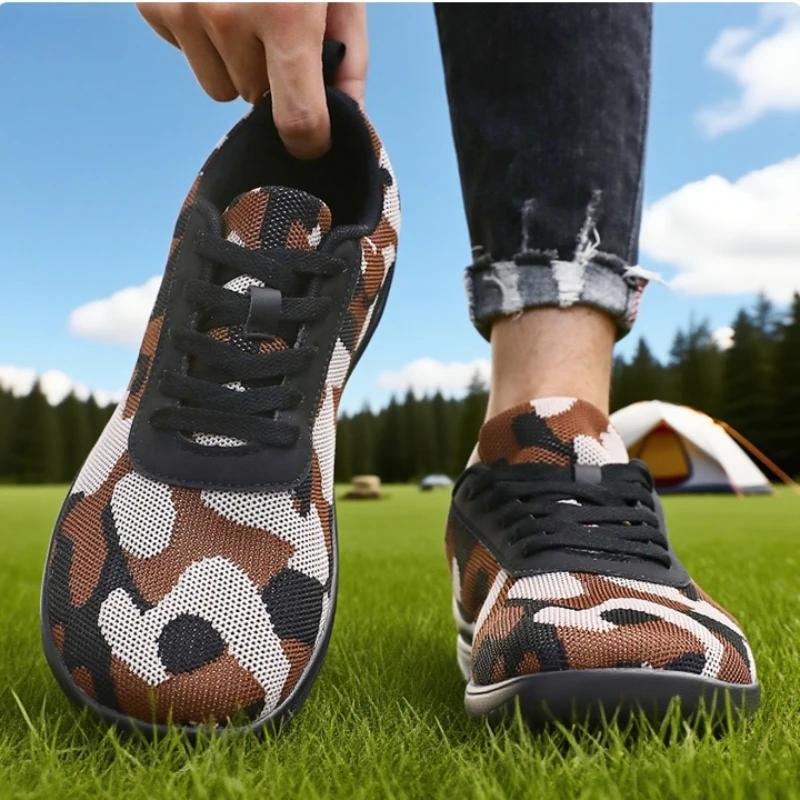 New Camouflage Wide Toe Men'S Shoes Casual Soft Soled Breathable Work Shoes Comfortable Mesh Multifunctional Barefoot Sneakers