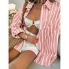 New Autumn Casual Loose Striped Long-sleeved Women's Shirt Vintage Elegant Lady Fashion Female Clothing