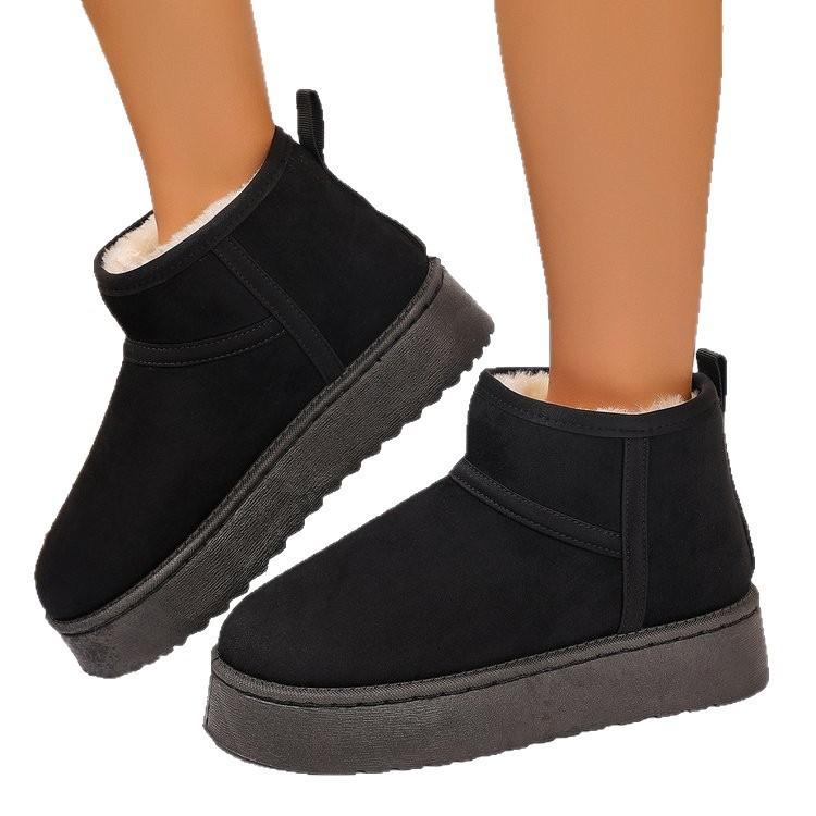 Large Size Thick-soled Medium Tube Snow Boots for Women, New Velvet Thickened Warm Cotton Shoes for Women In Autumn and Winter