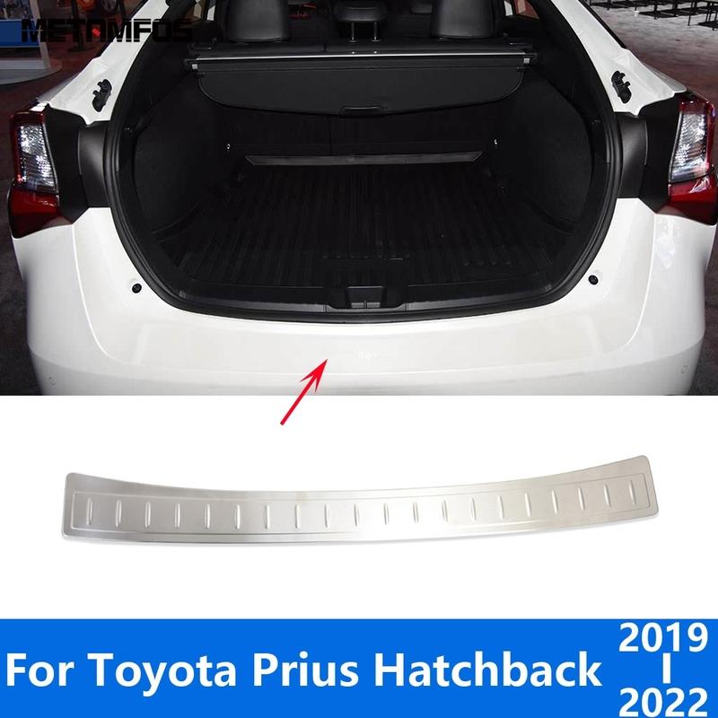 For Toyota Prius Hatchback     Outer Rear Trunk Bumper Foot Plate Tail Door Sill Scuff Guard Plate Accessories