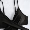 New European and American sexy fashion one-piece lace-up cross-gathering women's one-piece swimsuit