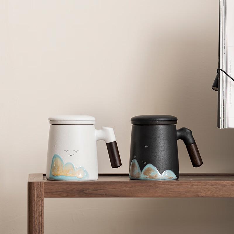 Hand-Painted Ceramic Tea Cup with Infuser Set