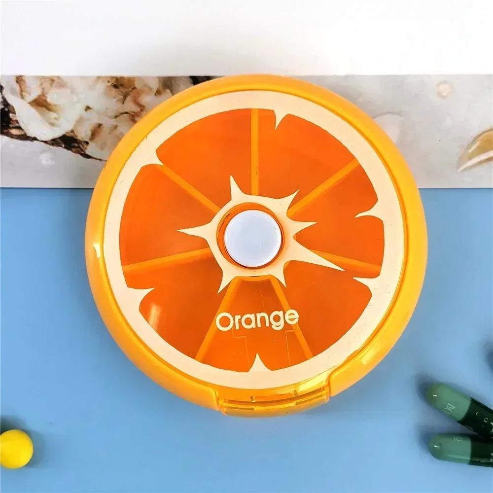 Seven Grid Rotating Convenient Plastic Medicine Box Sealed Packaging Box Household Medicine Storage Box