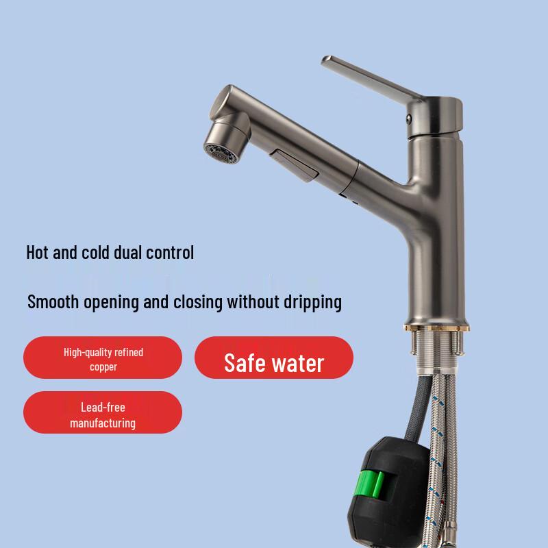 Jia Ju Single Handle Pull-Out Bathroom Faucet