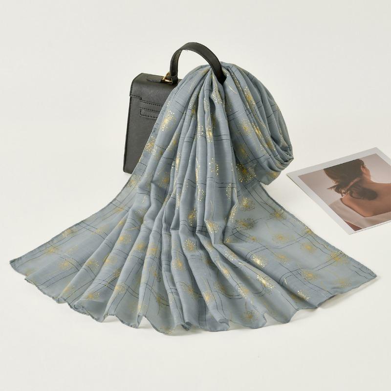 Spring and Autumn bronzing dandelion monochrome scarf women's models go out to travel and take pictures, good-looking fashion atmosphere shawl