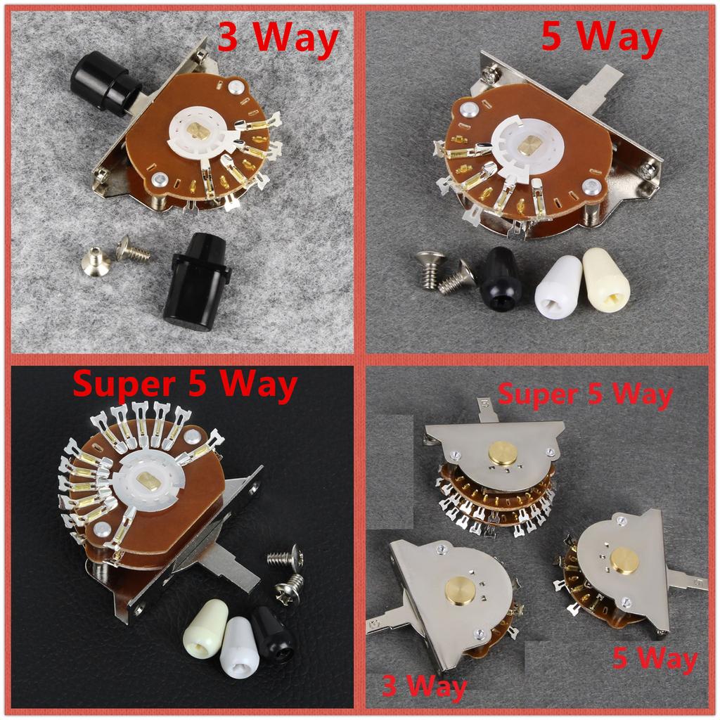 FLEOR 1PC Electric Guitar Pickup Selector Switch 5 Way /3 Way / Super 5 Way Switch and Tips for Guitar Parts Accessories