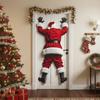 90x180cm Christmas Door Decorations Covers Holiday Santa Claus Photo Booth Props Christmas Party Door Decorations Banner Cover