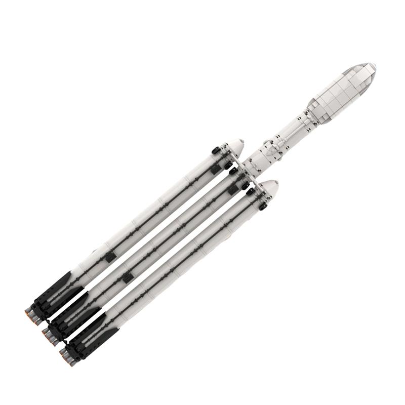 MOC Falcon Heavy Carrier Saturn V Scale SpaceX Spaceship Blocks