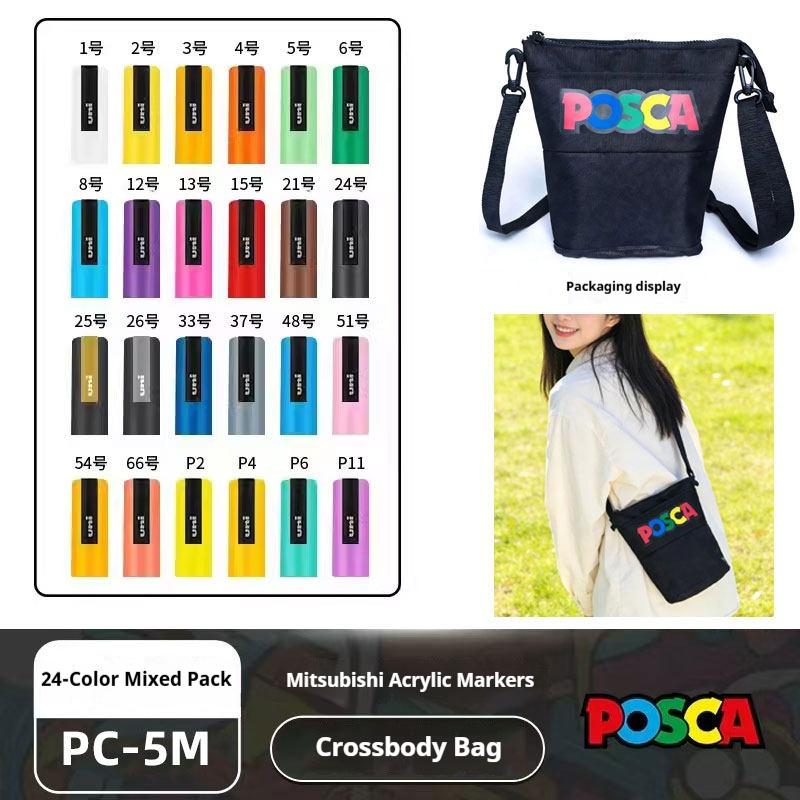 Japanese POSCA Acrylic Marker Set 32Vibrant Colors,1M/3M/5M,Quick-Drying&Smudge-Proof for Professional Artists,Students&Crafters