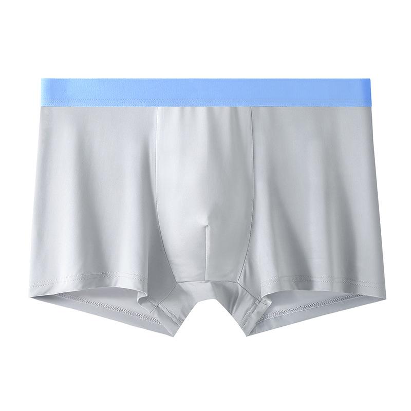 6 PCS Men's Underwear Men's Ice Silk Seamless Boxers Antibacterial and Breathable Teen Boys' Boxer Pants Short Pants Summer Thin Boxers