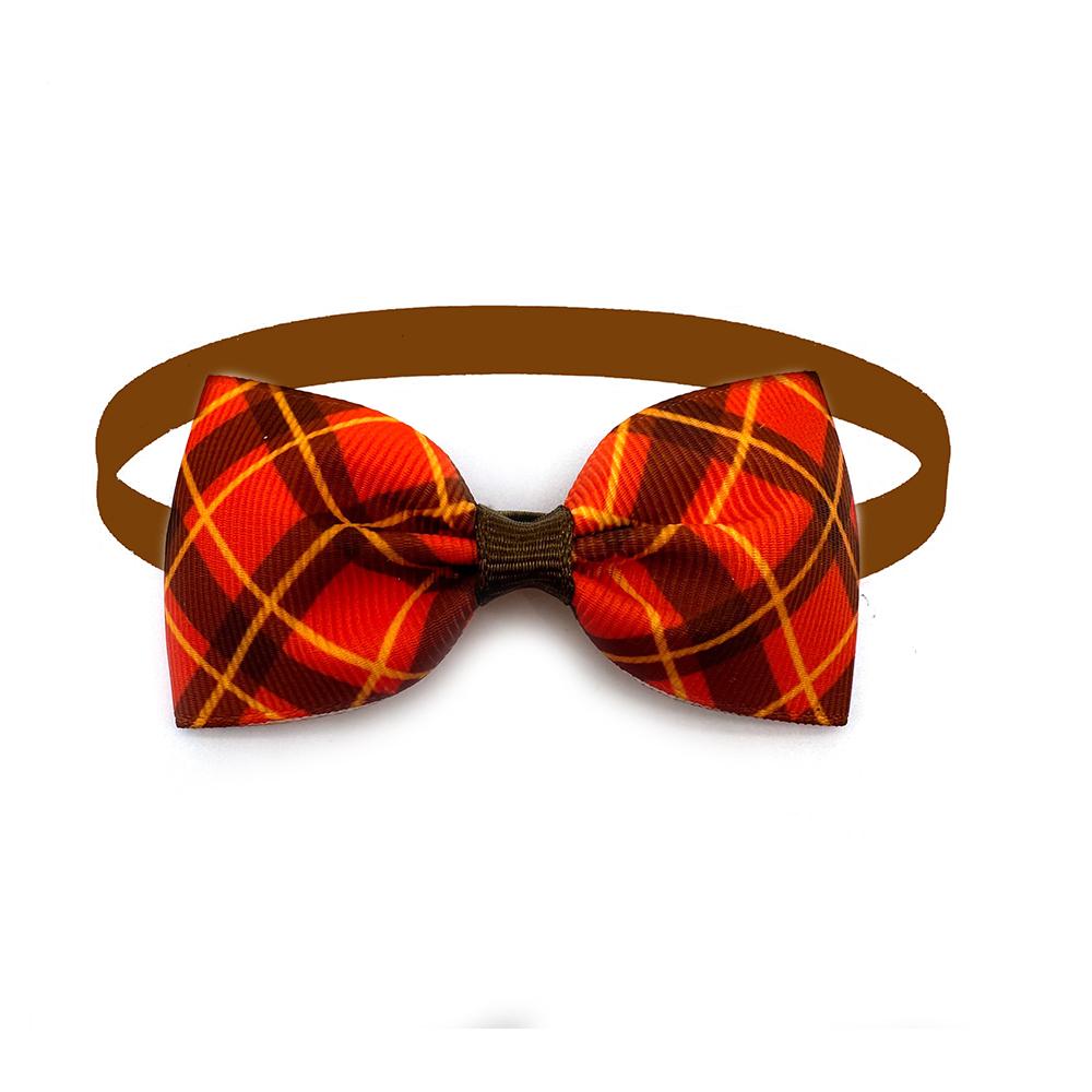 50/100pcs Dog Bow Tie Fall Style Dog Bowties Necktie Collar Thanksgiving Pet Supplies Pet Grooming Accessories for Small Dog Cat