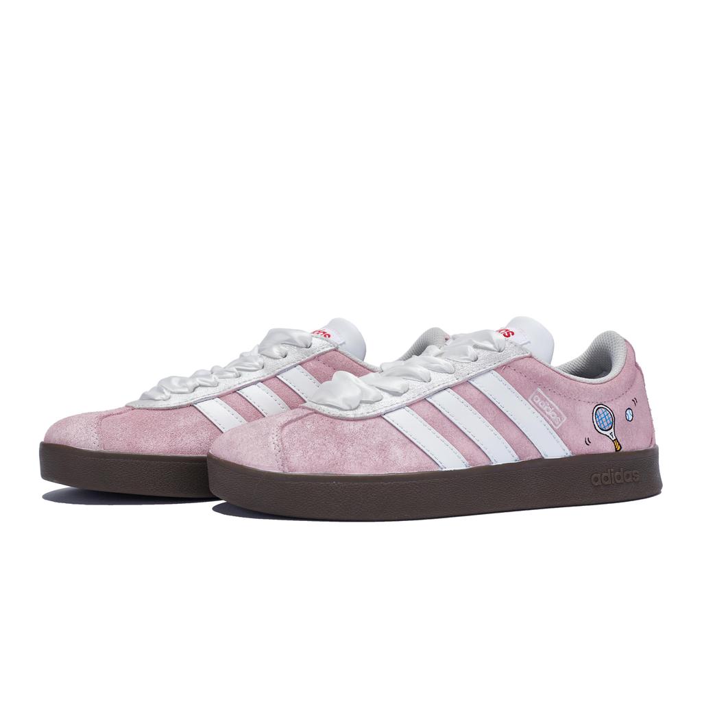 Adidas Neo Vl Court 811 Manufacturing, Tennis Girlish Low top Skateboard Shoes Unisex Pink White HQ1802(Team80-)