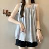Plus Size Sleeveless Round Neck Vest - Summer 2026 Loose Slimming Top for Women