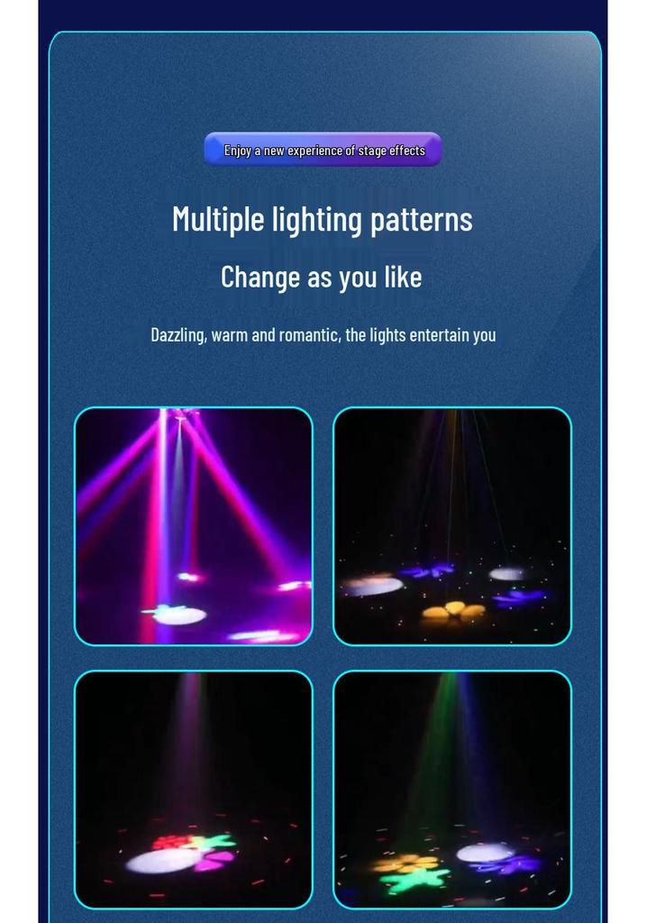 Vajra Laser Beam Light: HD Lens Colorful Six-Armed Light Bar for KTV Atmosphere
