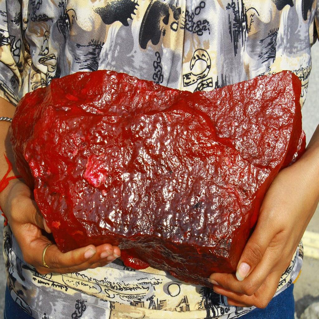 150,30 Carati Rubino Rosso Naturale Grezzo Rosso Non Tagliato Gema Sfusa CERTIFICATA