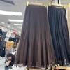 Retro Pleated Umbrella Skirt Women's 2025 Early Spring New High Waist Drape Lace Skirt Hemline Skirt