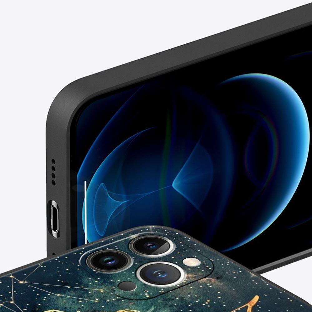 Moon Galaxy Universe Phone Case For iPhone 17 16 15 Pro Max 11 12 13 14 7 8 Plus SE 2020 X XR XS Cover Soft Black