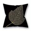 Golden Leaves and Feathers Pattern Pillow Covers Pattern Cushion Cover Suitable for Sofa Bedroom Car Pillow Cover